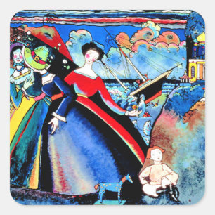 Pegatina Cuadrada Kandinsky - Barco,