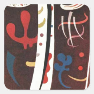 Pegatina Cuadrada Kandinsky Brown con Suplemento Resumen