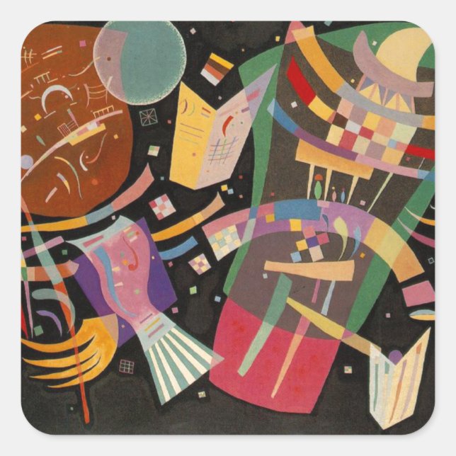 Pegatina Cuadrada Kandinsky Composition X Resumen Material gráfico (Anverso)