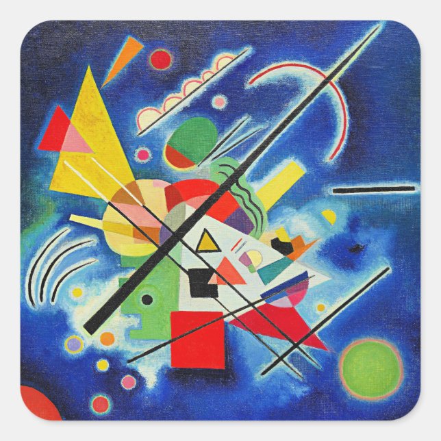 Pegatina Cuadrada Kandinsky - Pintura azul (Anverso)