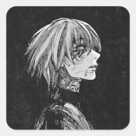 Pegatina Cuadrada Kaneki Ken Tokyo Ghoul Dark Anime Tshirt