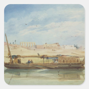 Pegatina Cuadrada Kanga en el Nilo en Luxor