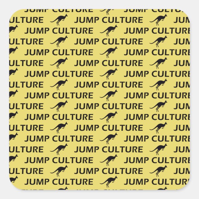 Pegatina Cuadrada kangaroo (Anverso)