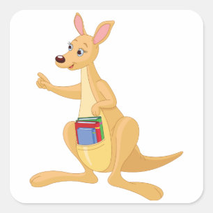 Pegatina Cuadrada Kangaroo inteligente