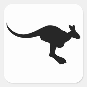 Pegatina Cuadrada Kangaroo Silhouette