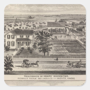 Pegatina Cuadrada Kansas 7