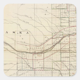 Pegatina Cuadrada Kansas, Nebraska 2