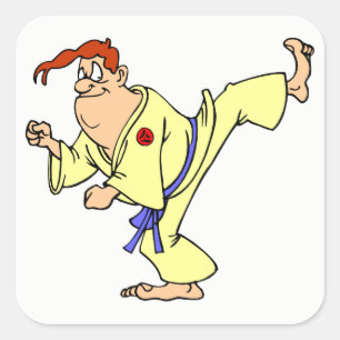 Pegatina Cuadrada Karate