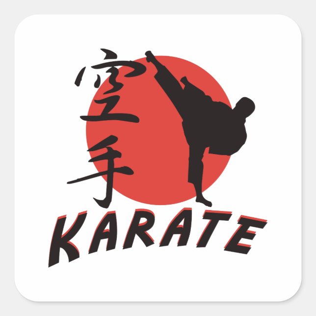 Pegatina Cuadrada Karate Karate (Anverso)