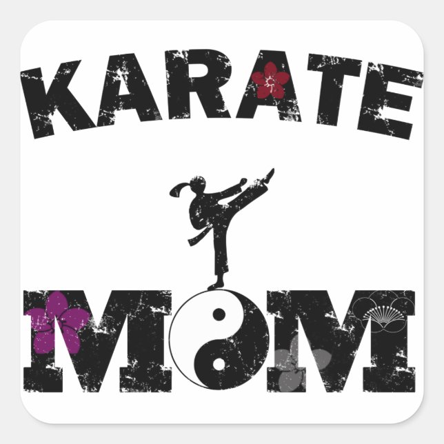 Pegatina Cuadrada Karate MOM (Anverso)