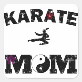 Pegatina Cuadrada Karate MOM