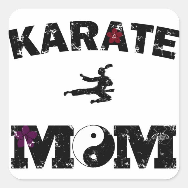Pegatina Cuadrada Karate MOM (Anverso)