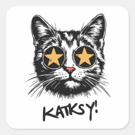 Pegatina Cuadrada Katksy