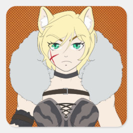Pegatina Cuadrada Katlin-chan