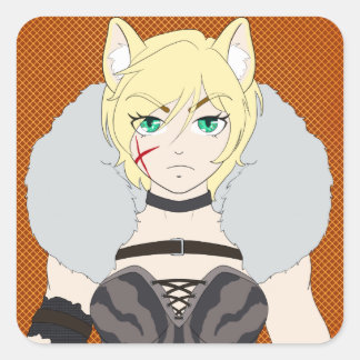 Pegatina Cuadrada Katlin-chan
