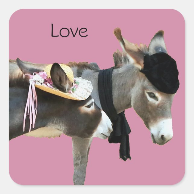 Pegatina Cuadrada Katy y Stuart (Anverso)