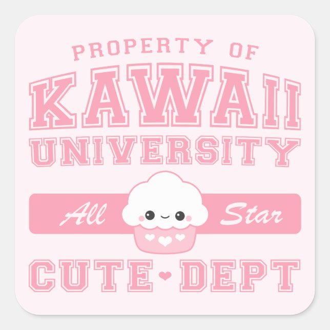 Pegatina Cuadrada Kawaii Cute Dept (Anverso)