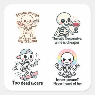Pegatina Cuadrada Kawaii Ghost Sticker Sheet | Halloween Sticker Set