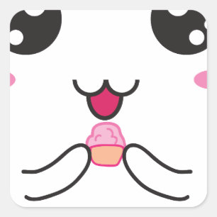 Pegatina Cuadrada Kawaii Super Cute ^-^