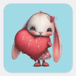 Pegatina Cuadrada Kawaii Valentine Character 3 Inch Sticker – Cute L