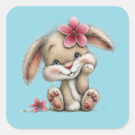 Pegatina Cuadrada Kawaii Valentine Character 3 Inch Sticker – Cute L