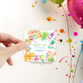 Pegatina Cuadrada Kawaii Vestido por un Fiesta de arte de Mess