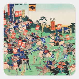 Pegatina Cuadrada Kawanakajima no kassen (Batalla de Kawanakajima)