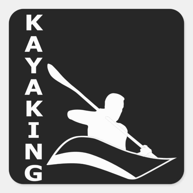 Pegatina Cuadrada Kayak (Anverso)