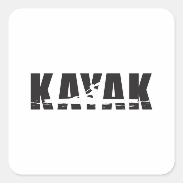 Pegatina Cuadrada Kayak Canoe Paddle Canoeing Funny Gift Idea (Anverso)