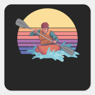 Pegatina Cuadrada Kayak Canoeing