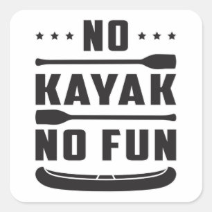Pegatina Cuadrada Kayak Canoeing Kayaking Canoe Paddle Idea