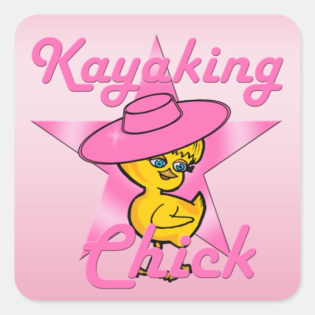 Pegatina Cuadrada Kayak Chick #8 (Anverso)