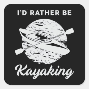 Pegatina Cuadrada Kayak Kayak Canoeing Canoe Paddle Funny Gift