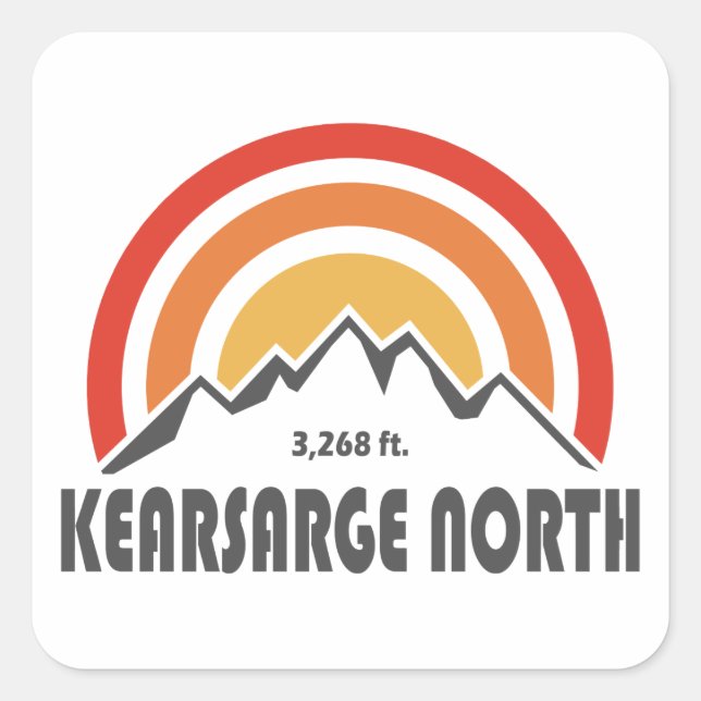 Pegatina Cuadrada Kearsarge North New Hampshire (Anverso)