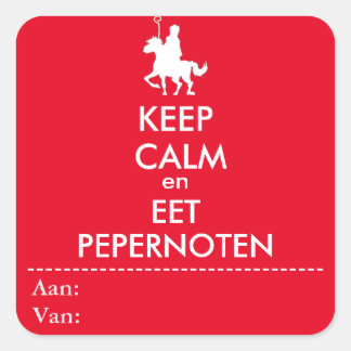 Pegatina Cuadrada Keep Calm  en Eet Pepernoten Sticker