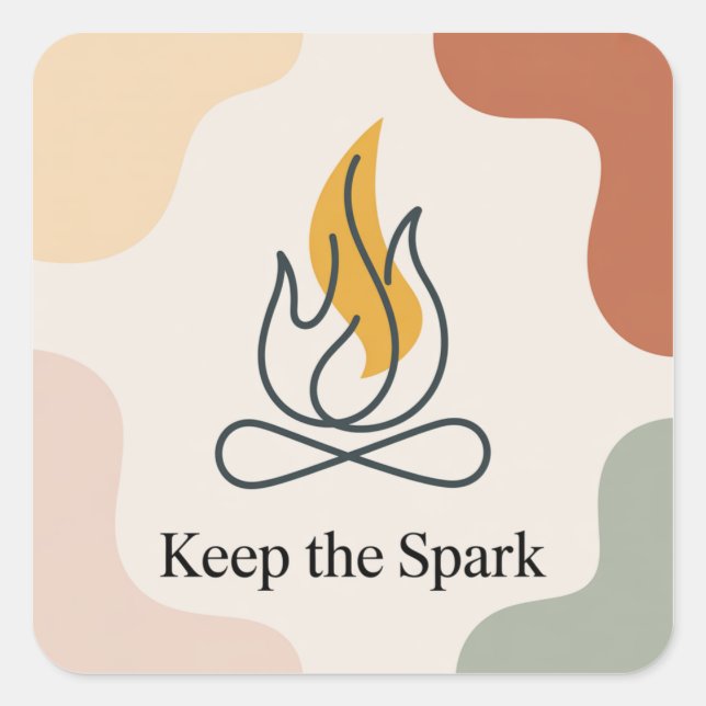 Pegatina Cuadrada Keep The Spark (Anverso)