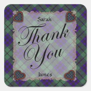 Pegatina Cuadrada Keith Scottish clan tartan