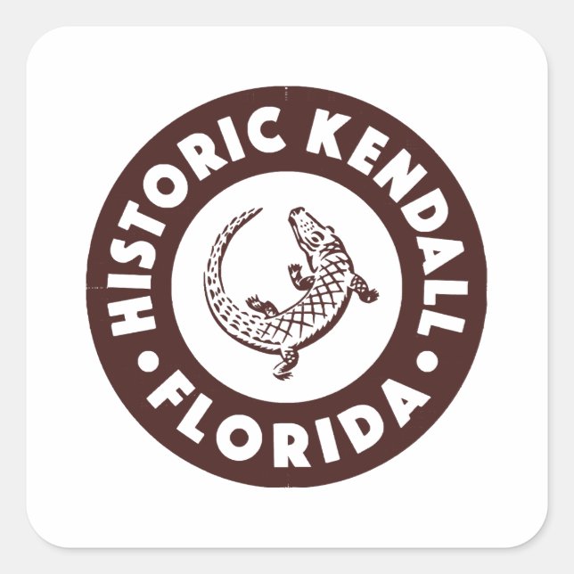 Pegatina Cuadrada Kendall Florida Circle - Brown (Anverso)