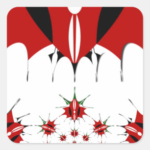 Pegatina Cuadrada Kenia mágica: Simetría de la modernidad de la here