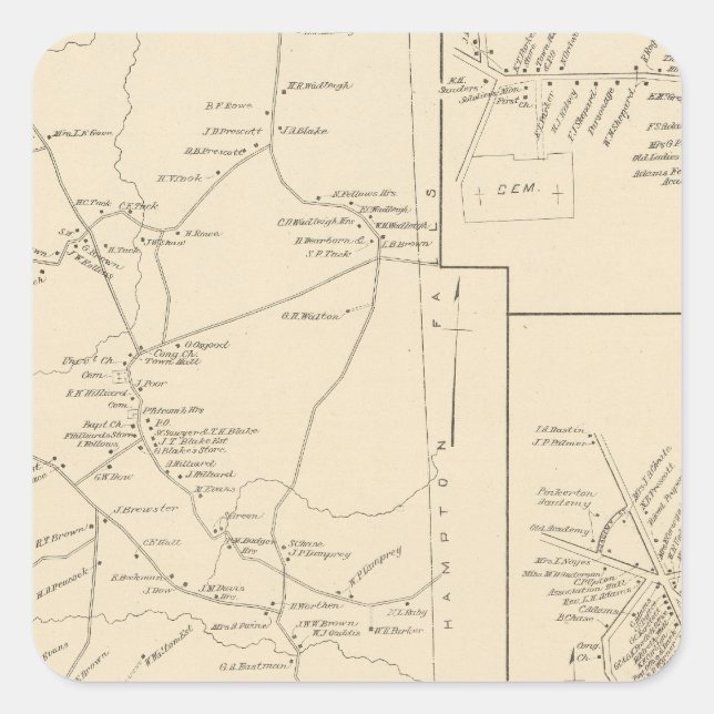 Pegatina Cuadrada Kensington, Rockingham Co (Anverso)