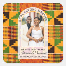 Kente Foto Nombre Personalizado BODA
