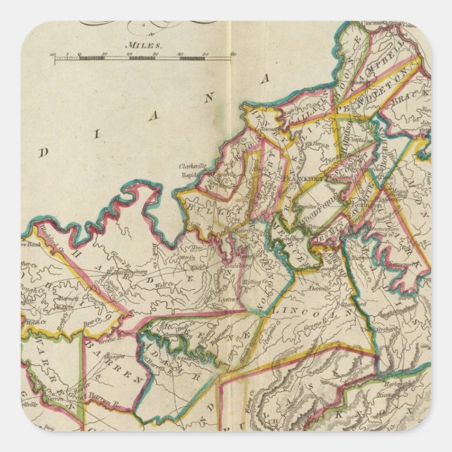 Pegatina Cuadrada Kentucky 6 (Anverso)