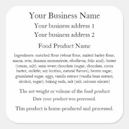 Pegatina Cuadrada Kentucky Home Baker Labels
