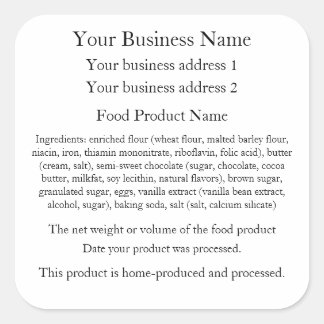 Pegatina Cuadrada Kentucky Home Baker Labels