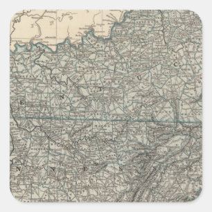 Pegatina Cuadrada Kentucky, Tennessee 2