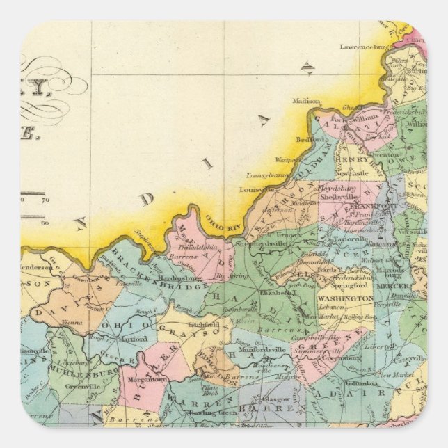 Pegatina Cuadrada Kentucky, Tennessee 4 (Anverso)