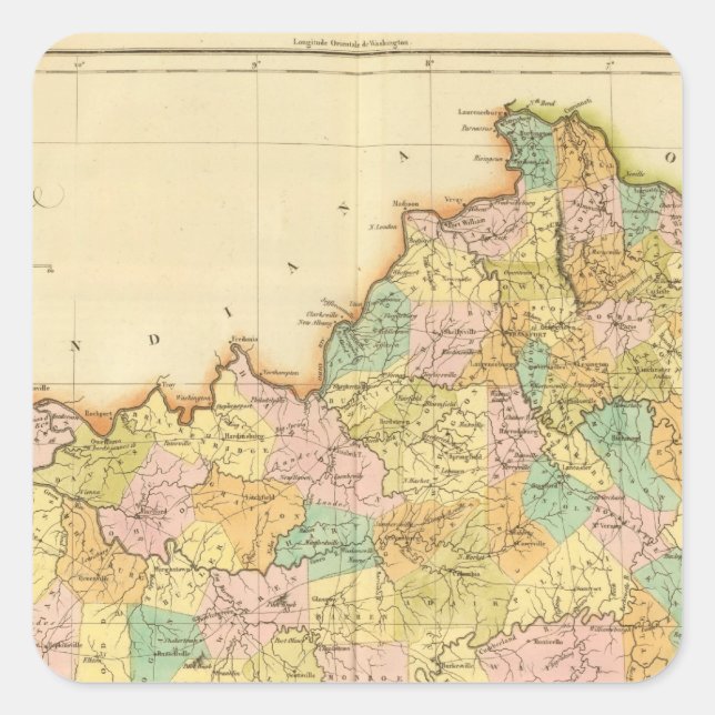 Pegatina Cuadrada Kentucky US (Anverso)