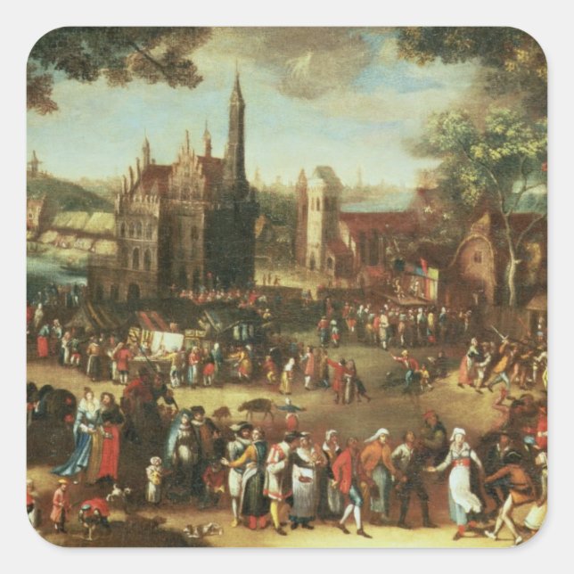 Pegatina Cuadrada Kermesse en Avdenarde (Anverso)