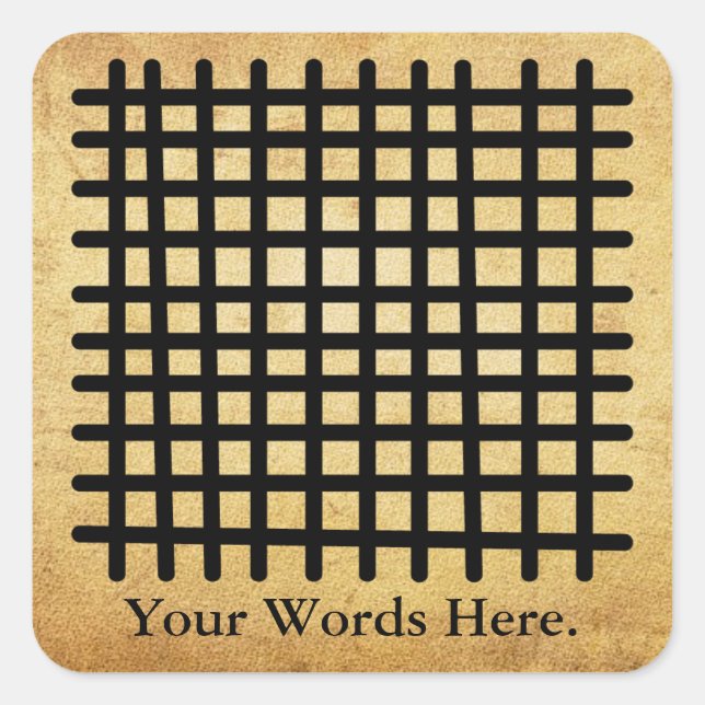 Pegatina Cuadrada KETE PA | Símbolo Adinkra de un buen matrimonio (Anverso)