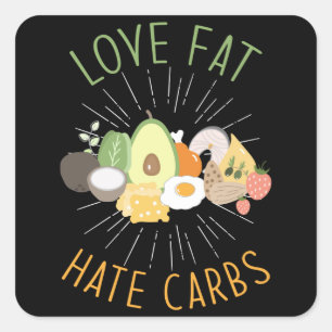 Pegatina Cuadrada Keto Diet Low Carb